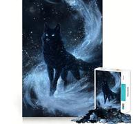 Puzzle 1000 pièces Loup céleste dans Une Nuit étoilée Jeu de Construction Artistique aux détails précis Idéal pour se détendre,s'amuser Pendant Un Anniversaire (50x75cm)