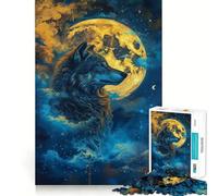 Puzzle 1000 pièces Loup dans l'espace et la Galaxie Un Jeu de logique et de réflexion,idéal pour Un Moment de Calme et d'exercice Mental à Faire à la Maison (50x75cm)