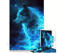 Puzzle 1000 pièces Loup dans l'espace et la Galaxie Un Jeu de réflexion Amusant et sans Espace,Un Assemblage Parfait,Le pour Les réunions de Famille (50x75cm)