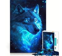 Puzzle 1000 pièces Loup dans l'espace Galaxie pour Adultes Réfléchissez,entraînez-Vous,jouez,Assemblage Solide,Aucune pièce ne se détache Cadeau Unique pour soulager Le Stress (38x26cm)
