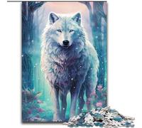 Puzzle 1000 pièces Loup dans Une forêt Fantastique Puzzles en Carton, Casse-tête à Faire soi-même, Jeu Familial interactif 1000 pièces(26x38cm)