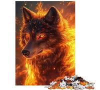 Puzzle 1000 pièces Loup de feu Puzzle de Vitesse pour Adolescents idéal pour Un Anniversaire Noël ou Tout Autre Cadeau Unique (75x50cm/1000 pièces)