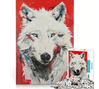 Puzzle 1000 pièces Loup des neiges et Ombre Jouet à Monter soi-même décoration intérieure pour Toute la Famille 50x75cm