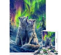 Puzzle 1000 pièces Loup des neiges Romance Jeu Anti-Stress Cadeau Père Noël Secret Jeu éducatif Liste de souhaits avec Le Père Noël Dimensions 38x52cm