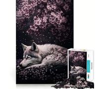 Puzzle 1000 pièces Loup endormi pour Adultes, Jeu de logique mentale Anti-Stress, découpe Ferme, 50x75cm