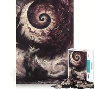 Puzzle 1000 pièces Loup et Galaxie Spirale pour Adultes Jeu de mémoire et de Concentration Ajustement Parfait Format Compact Idéal pour des Moments de Jeu en Famille (38x26cm)