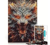 Puzzle 1000 pièces Loup Fantastique pour Adultes Jeu de Mémoire et de Concentration Format Compact et Ajustement Parfait Idéal pour des Moments de Jeu en Famille (38x52cm)