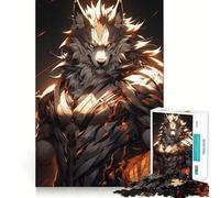 Puzzle 1000 pièces Loup Guerrier Adultes Jeu de mémoire Amusant et de qualité supérieure,découpé au Laser Exercice Mental Calme à la Maison (38x52cm)