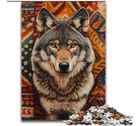 Puzzle 1000 pièces Loup Indien Puzzles pour Adultes 1000 pièces Un pour Noël ou Un Anniversaire (Taille 26x38cm)