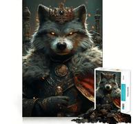 Puzzle 1000 pièces Loup Roi Animaux Jeu de réflexion Amusant Pièces précises et sans Couture Passe-Temps Fascinant pour Les Moments de détente (38x26cm)
