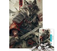 Puzzle 1000 pièces Loup Samouraï Japonais Jeu éducatif Défi ludique pour Passer Le Temps à la Maison (Dimensions 38x26cm)