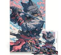 Puzzle 1000 pièces Loup samouraï sous Les cerisiers en Fleurs pour Adultes, idéal pour développer Son Cerveau, soulager Le Stress et créer Une décoration Murale aux Bords précis (38x26cm)
