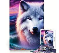 Puzzle 1000 pièces Loup Spirituel du Crépuscule pour Adultes, activité de Loisirs et de réflexion logique, découpe soignée, Cadeau d'anniversaire (38x52cm)