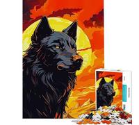 Puzzle 1000 pièces Loup Vectoriel Jeux relaxants Défi cérébral Jouet addictif Activités familiales (Dimensions 38x52cm)