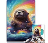 Puzzle 1000 pièces Loutre du Ciel étoilé, Jouet éducatif et décompressant pour Anniversaire et Noël (75x50cm)