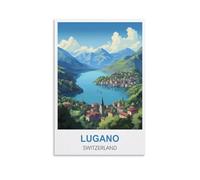 Puzzle 1000 pièces Lugano Suisse, Puzzles stimulants, Jeu de Puzzle pour Toute la Famille, Cadeaux pour Hommes, 70 x 50 cm