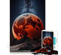 Puzzle 1000 pièces Lune de Sang Éclipse éveillée Jeu d'assemblage précis et Amusant,activité cérébrale Intelligente,Divertissement au ralenti,Cadeau d'anniversaire (50x75cm)