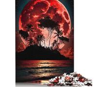 Puzzle 1000 pièces Lune de Sang Île Tropicale Puzzles pour garçons et Filles Difficulté Puzzles utilisés pour se détendre (38 x 26 cm)