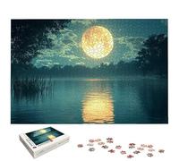 Puzzle 1000 Pièces Lune, Puzzle 1000 Pièces pour Adultes et Enfants à Partir de 14 Ans, Paysage Puzzles Bois avec Une Boîte d'emballage Exquise, Puzzles pour Décoration Murale, Cadeau Femme, -7096