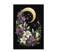 Puzzle 1000 Pieces Lune Puzzle Lis 1000 Pièces Grand Adultes Difficile Jigsaw en Bois avec Boîte Cadeau, Challenge Impossible Créatif Jeu pour Adulte, Decoration Maison, Cadeau Femme 75x50cm D-1398