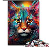 Puzzle 1000 pièces Lynx coloré, Puzzle Impossible pour Adultes, Taille 26x38cm, Casse-tête éducatif, décoration Artistique pour la Maison et Le Bureau, 14 Ans et Plus