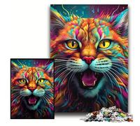 Puzzle 1000 pièces Lynx coloré, Puzzles stimulants 50x75cm, Jeu Familial interactif, décoration d'intérieur à Faire soi-même, Cadeau de défi cérébral