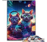 Puzzle 1000 pièces Magic Art Cat Puzzles en Carton, Casse-tête Stimulant pour Les Adolescents, Parfait pour la décoration intérieure ou comme Cadeau 1000 pièces(26x38cm)