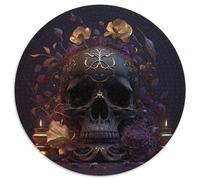 Puzzle 1000 pièces, Magnifique crâne Rond, pour Adultes, Jeu Familial interactif, défi cérébral, Jouet éducatif, 67,5 x 67,5 cm