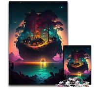 Puzzle 1000 pièces, Magnifique Petite île, idéal pour Les Jeux en Famille, Les fêtes d'anniversaire, 50x75cm