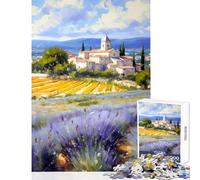 Puzzle 1000 pièces Magnifique Provence Décoration Murale pour Les Amateurs de Jeux et de découverte Jeu Manuel avec Poster et fiche de Questions Assortis Dimensions 50x75cm