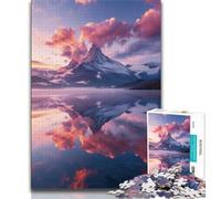 Puzzle 1000 pièces Magnifiques Montagnes et Lacs Puzzle 1000 pièces pour Adolescents Cadeaux renforce l'amour Entre Couples pour Les 14 Ans (38x26cm)