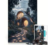 Puzzle 1000 pièces Maison Bio dans la forêt pour Adolescents Jeu de logique et de réflexion Découpe précise (50x75cm)