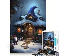 Puzzle 1000 pièces Maison Champignon Fantaisie pour Adolescents Jeu de réflexion Intelligent Découpe précise Cadeau Exceptionnel (38x52cm)