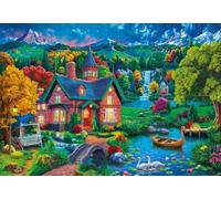 Puzzle 1000 pièces - Maison Colorée près du Lac