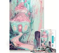 Puzzle 1000 pièces Maison de Bonbons Bords Parfaits Jeu cognitif Jeu de Relaxation Décoration Artistique de Noël (38x52cm)