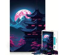 Puzzle 1000 pièces Maison de Nuit Japonaise pour Adolescents, Jouet Intelligent et ludique d'intérieur, Bords Lisses, Collection d'œuvres d'art (38x26cm)