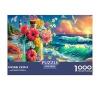 Puzzle 1000 pièces « Maison de Plage Tropicale » pour Hommes et Femmes - Bouquet (Vagues de Coquillages) - Jeu éducatif pour Toute la Famille - 38 x 26 cm / 1000 pièces