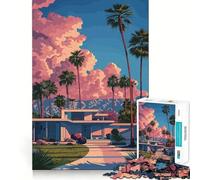 Puzzle 1000 pièces Maison Moderne de Palm Springs pour Adultes, illustrant Une Maison Moderne Jeu d'entraînement cérébral Relaxant et Amusant, idéal pour Les fêtes (50x75cm)