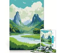 Puzzle 1000 pièces « Majesté des Montagnes » - Jeu d'adresse Artistique et de réflexion - Cadeau de Noël idéal (38x52cm)