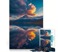 Puzzle 1000 pièces Majesté des Montagnes reflétées pour Adultes renforce la mémoire, soulage Le Stress, qualité supérieure, Cadeau d'anniversaire (38x52cm)
