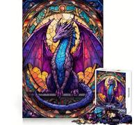 Puzzle 1000 pièces Majesté du Dragon Violet pour Adolescents Un Cadeau élégant et Relaxant aux découpes nettes (38x52cm)