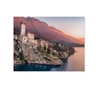 Puzzle 1000 Pièces，Malcesine sur Le lac de Garde，Puzzle 1000 Pieces Adultes Jouet De Décompression Intellectuel Éducatif Puzzles Jeu De Fam（75x50cm）-M1
