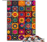 Puzzle 1000 pièces Mandala Flower Collage pour Adolescents et Adultes, Jeux éducatifs, décoration d'intérieur, à Offrir en Cadeau à Toute la Famille (50x75cm)