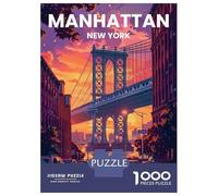 Puzzle 1000 Pièces Manhattan District Casse-tête pour Adultes, Jeu De Réflexion Amusant Et Humoristique, Idéal comme Cadeau pour Toute La Famille 70x50cm/1000pcs
