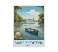 Puzzle 1000 Pièces,Marais Poitevin France,pour Adultes Adolescents Scies Sauteuses 1000 Pièces Idéal pour La Relaxation Méditation Passe-Temps Cadeau d'anniversaire(38x26cm)-BS100