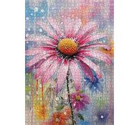 Puzzle 1000 Pieces Marguerite Rose, Jeux éducatif Défi Jouets Puzzles Classiques, Parfaitement Emboîtable Lettres au Dos, pour Vous Faciliter Le Travail pour Hommes Femmes Plus âgés 75 x 50 cm