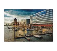 Puzzle 1000 Pièces，Marina, bâtiment Hitachi (Archives nationales de NRW en arrière-Plan)，Puzzle 1000 Pieces Jeu De Famille Amusant pour Enfants Adultes（50x70cm）-AF89