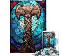 Puzzle 1000 pièces Marteau Mjolnir Thor Puzzle 1000 pièces Jouet Anti-Stress Décoration intérieure Cadeau pour Amis et Famille (38x52cm)