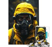 Puzzle 1000 pièces Masque à gaz Jaune Gardien Casse-tête Jeu de réflexion Défi d'intelligence Jouet addictif Cadeau d'anniversaire Défi Difficile (Dimensions 38x52cm)