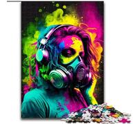 Puzzle 1000 pièces Masques à gaz pour Adultes et Adolescents, Anti-Stress, Passe-Temps et Interaction Parent-Enfant (26x38cm)